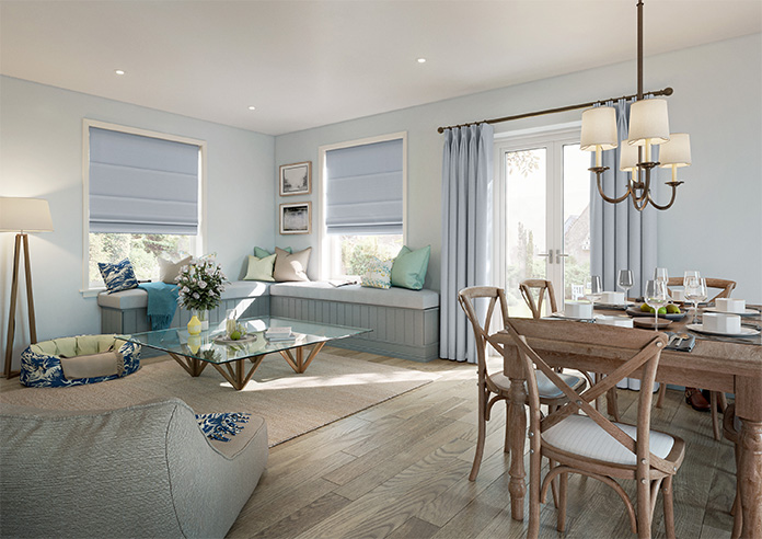 Menton, Cloud Blue - Twist&Fit Roman Blind - Image 6